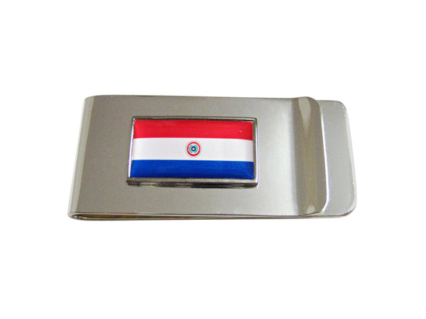 Thin Bordered Paraguay Flag Pendant Money Clip