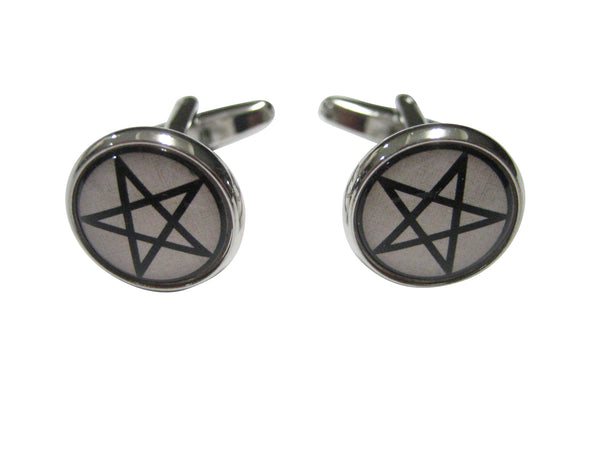 Thin Bordered Pentagram Star Cufflinks