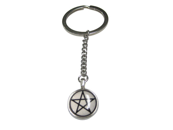 Thin Bordered Pentagram Star Pendant Keychain