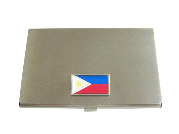 Thin Bordered Philippines Flag Business Card Holder