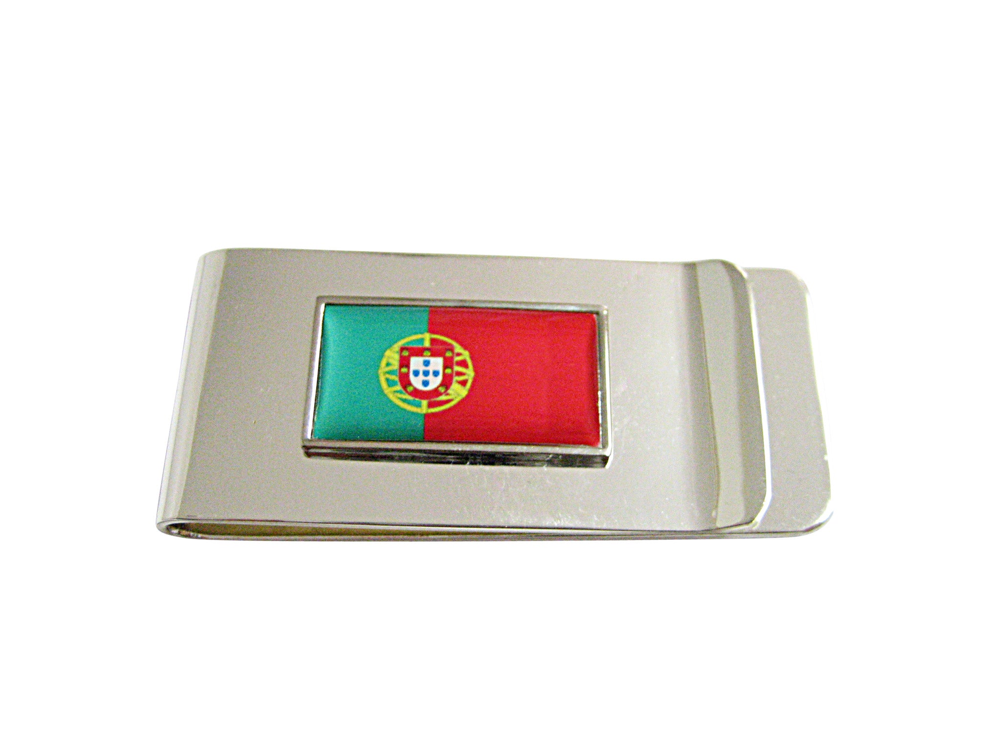 Thin Bordered Portugal Flag Pendant Money Clip