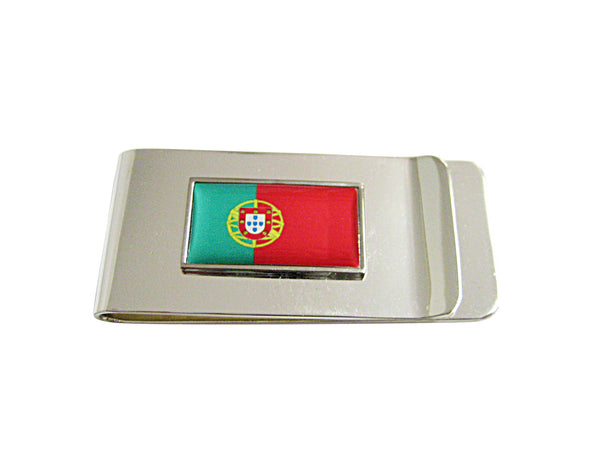 Thin Bordered Portugal Flag Pendant Money Clip