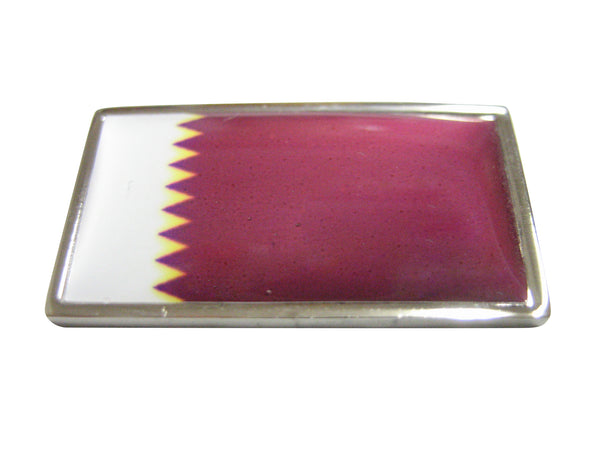 Thin Bordered Qatar Flag Pendant Magnet