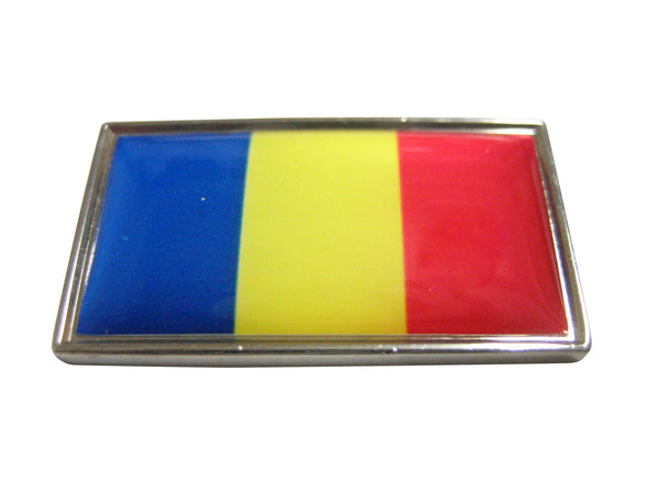 Thin Bordered Romania Flag Magnet