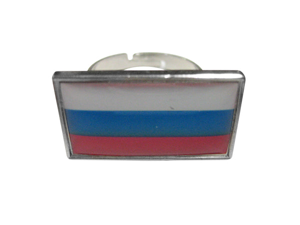 Thin Bordered Russia Flag Adjustable Size Fashion Ring