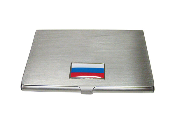 Thin Bordered Russia Flag Pendant Business Card Holder
