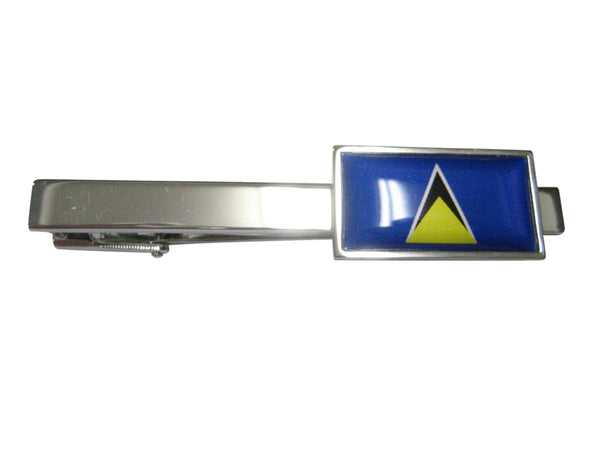 Thin Bordered Saint Lucia Flag Tie Clip