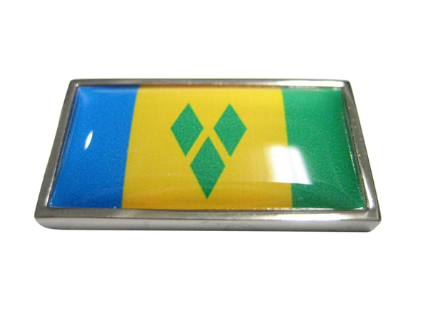 Thin Bordered Saint Vincent And The Grenadines Flag Magnet