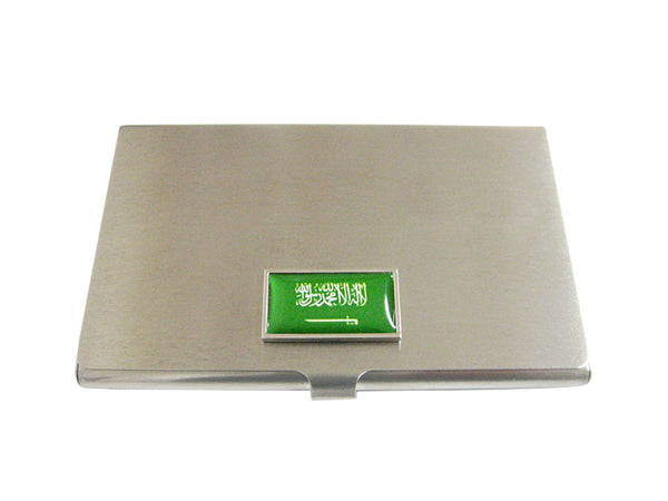 Thin Bordered Saudi Arabia Flag Business Card Holder