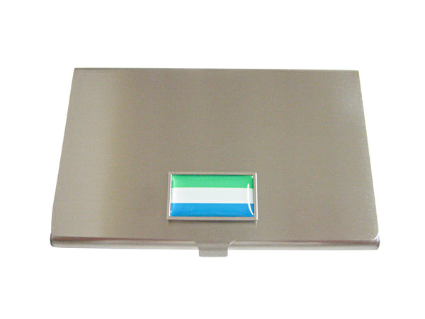 Thin Bordered Sierra Leone Flag Business Card Holder