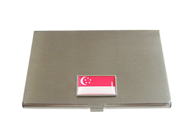 Thin Bordered Singapore Flag Business Card Holder