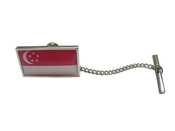 Thin Bordered Singapore Flag Tie Tack