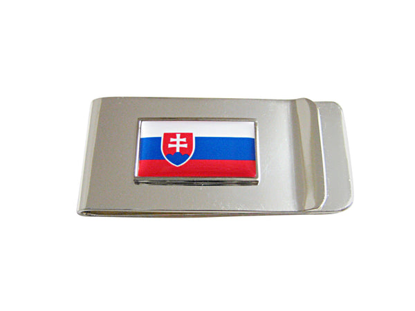 Thin Bordered Slovakia Flag Pendant Money Clip