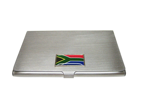 Thin Bordered South Africa Flag Business Card Holder
