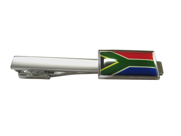 Thin Bordered South Africa Flag Square Tie Clip