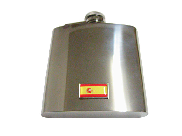 Thin Bordered Spain Flag 6 Oz. Stainless Steel Flask