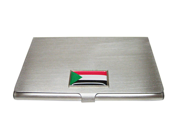 Thin Bordered Sudan Flag Pendant Business Card Holder