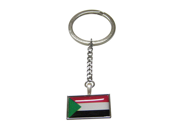 Thin Bordered Sudan Flag Pendant Keychain