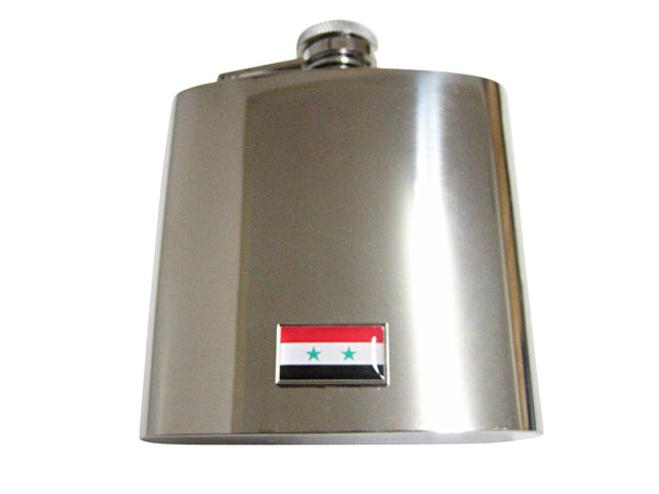 Thin Bordered Syria Flag Pendant 6 Oz. Stainless Steel Flask
