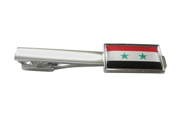 Thin Bordered Syria Flag Square Tie Clip