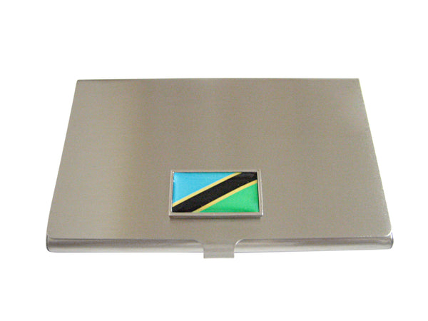 Thin Bordered Tanzania Flag Business Card Holder