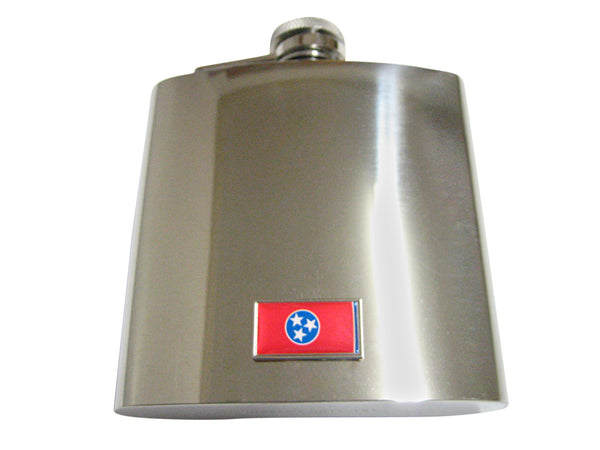 Thin Bordered Tennessee State Flag Pendant 6oz Flask