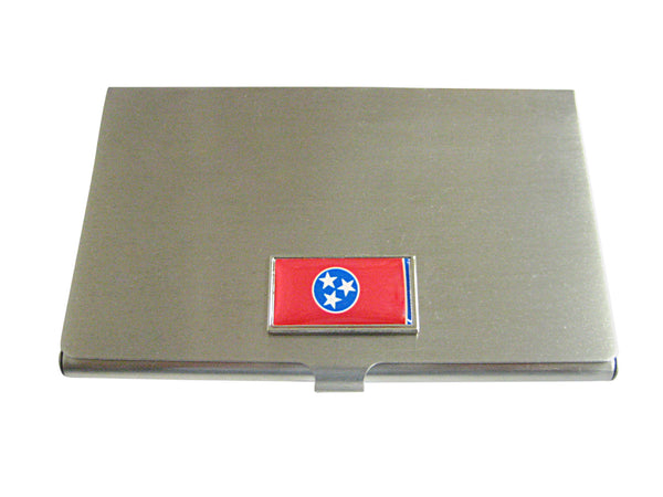 Thin Bordered Tennessee State Flag Pendant Business Card Holder