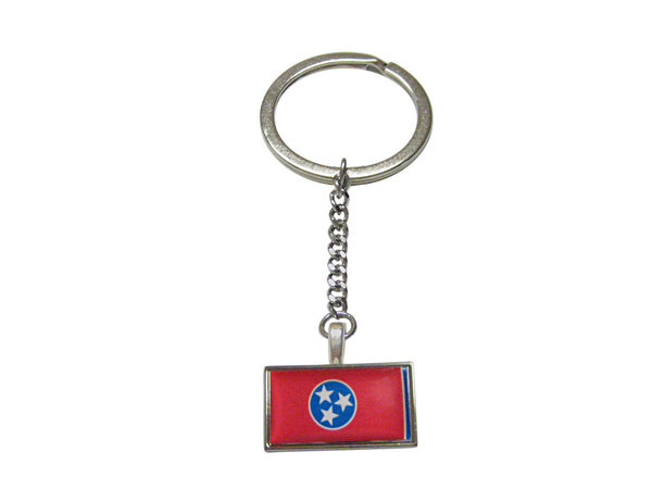 Thin Bordered Tennessee State Flag Pendant Keychain