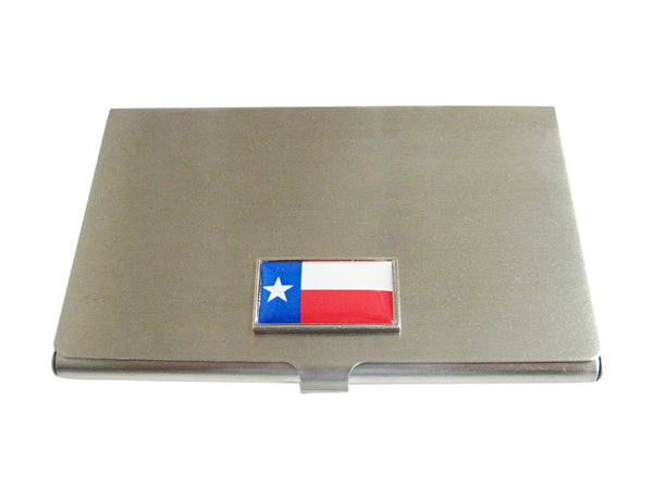 Thin Bordered Texas Flag Pendant Business Card Holder