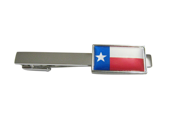 Thin Bordered Texas Flag Pendant Square Tie Clip