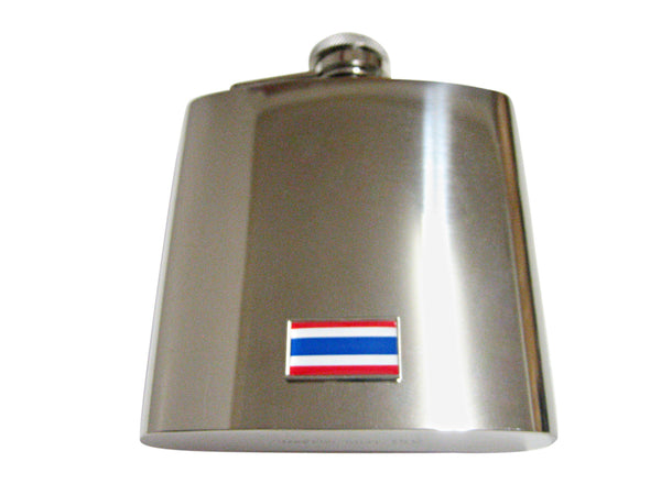 Thin Bordered Thailand Flag Pendant 6 Oz. Stainless Steel Flask
