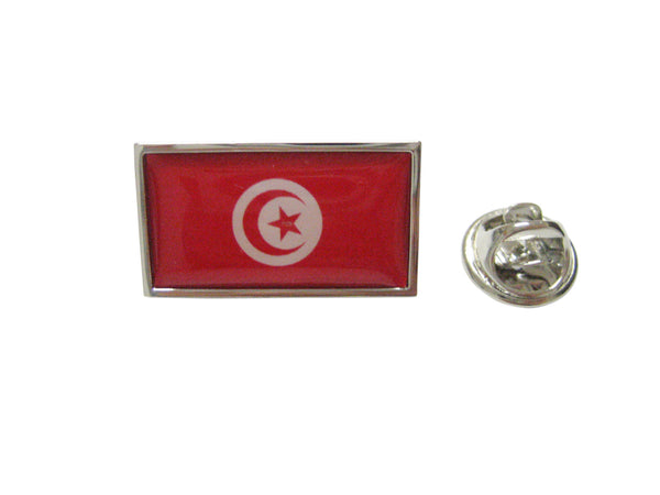 Thin Bordered Tunisia Flag Lapel Pin