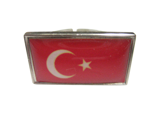 Thin Bordered Turkey Flag Adjustable Size Fashion Ring