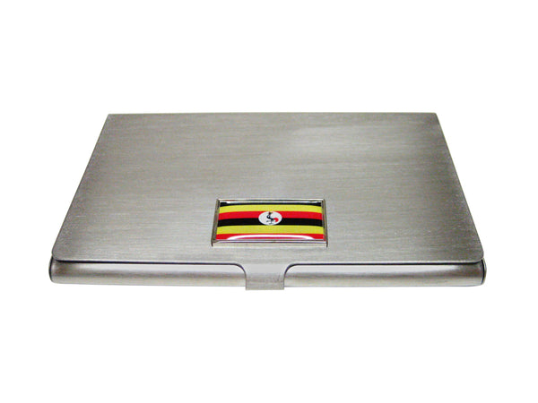 Thin Bordered Uganda Flag Business Card Holder