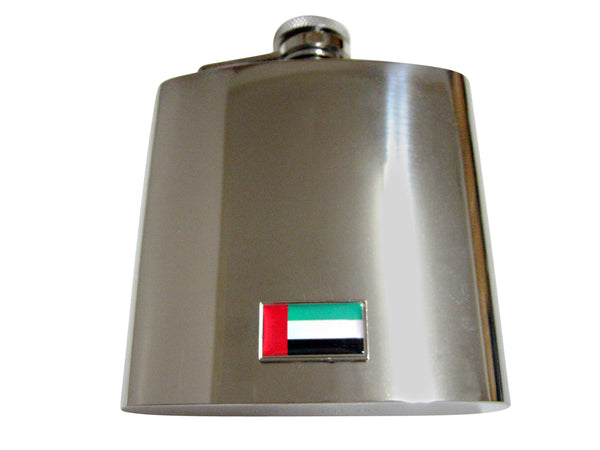 Thin Bordered United Arab Emirates UAE Flag Pendant 6 Oz. Stainless Steel Flask