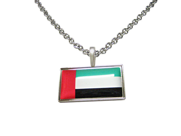 Thin Bordered United Arab Emirates UAE Flag Pendant Necklace