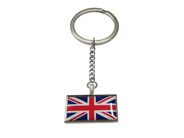 Thin Bordered United Kingdom Union Jack Flag Pendant Keychain