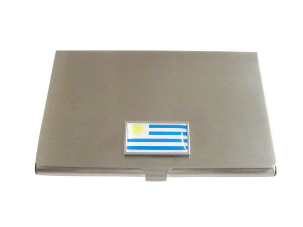 Thin Bordered Uruguay Flag Business Card Holder