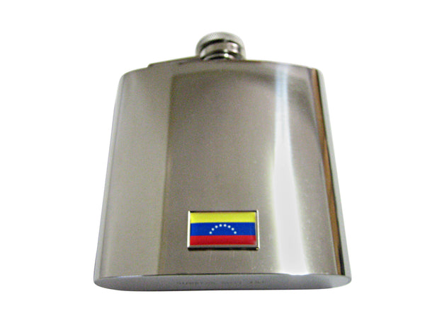 Thin Bordered Venezuela Flag Pendant 6 Oz. Stainless Steel Flask