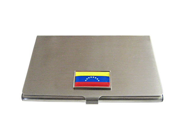 Thin Bordered Venezuela Flag Pendant Business Card Holder