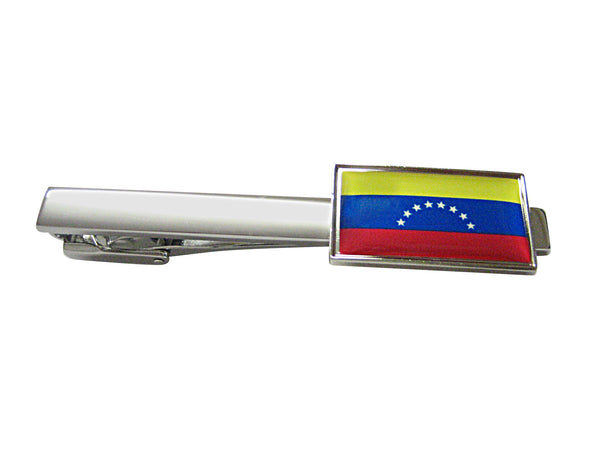Thin Bordered Venezuela Flag Square Tie Clip