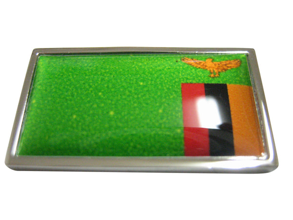 Thin Bordered Zambia Flag Magnet