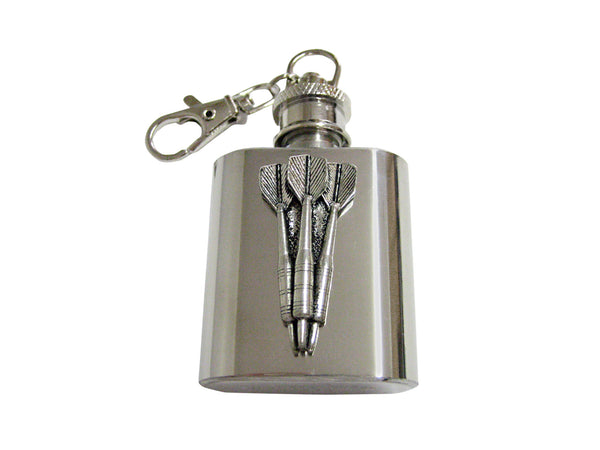 Throwing Darts 1 Oz. Stainless Steel Key Chain Flask