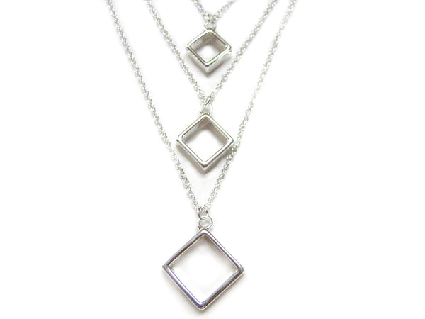 Tiered Square Pendant Necklace