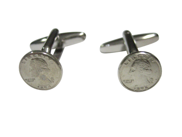 Tiny 25 Cent Quarter Coin Cufflinks
