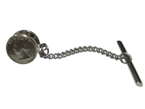 Tiny 25 Cent Quarter Coin Tie Tack