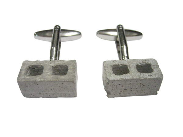 Tiny Industrial Construction Cinderblock Cufflinks