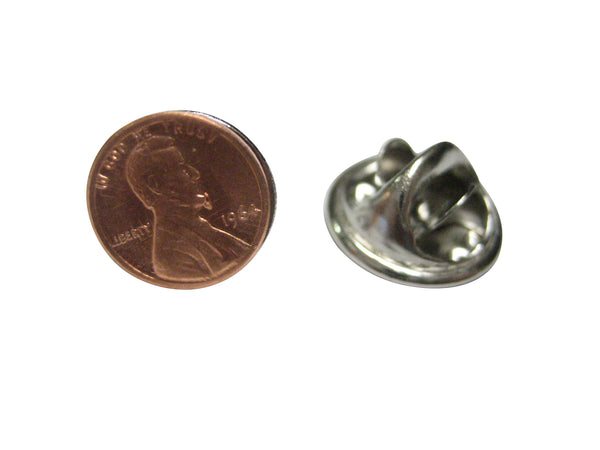 Tiny One Cent Penny Coin Lapel Pin