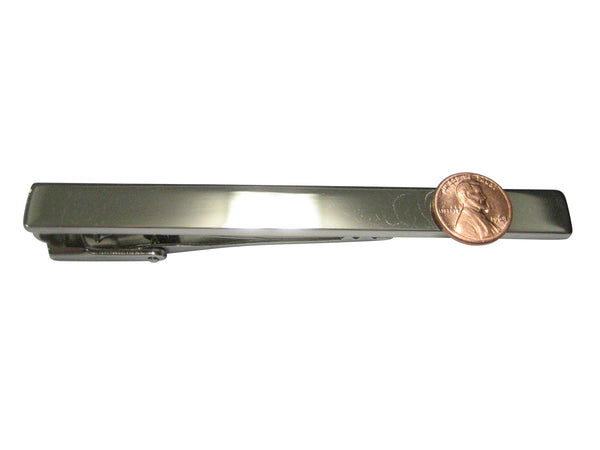 Tiny One Cent Penny Coin Tie Clip