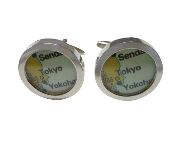Tokyo Japan Map Cufflinks